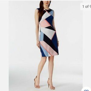 Vince Camuto Geometric Sheath Dress - Size 10